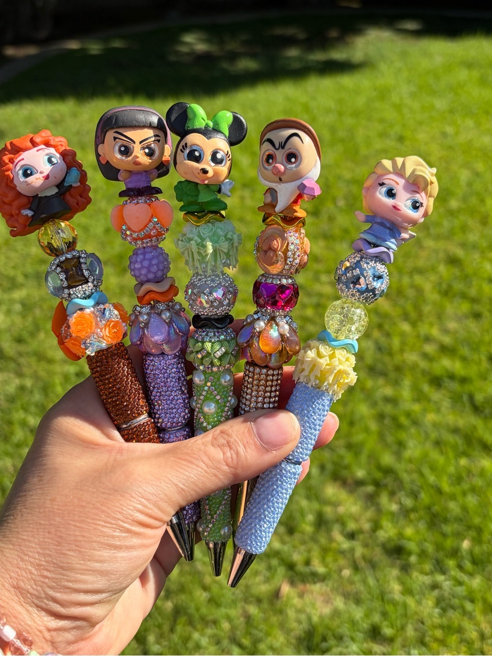 Handcrafted Rainbow Character Pens - Assorted Colors